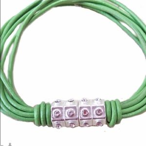 Sweet Lola Bracelet- Lime green with Rhinestones